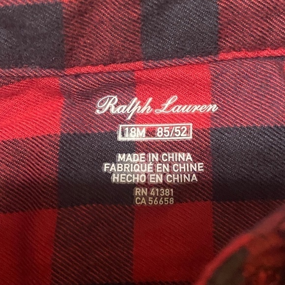 POLO RALPH LAUREN Flannel Shirt Boys Size 18M Buffalo Plaid Cottagec… - Picture 4 of 10